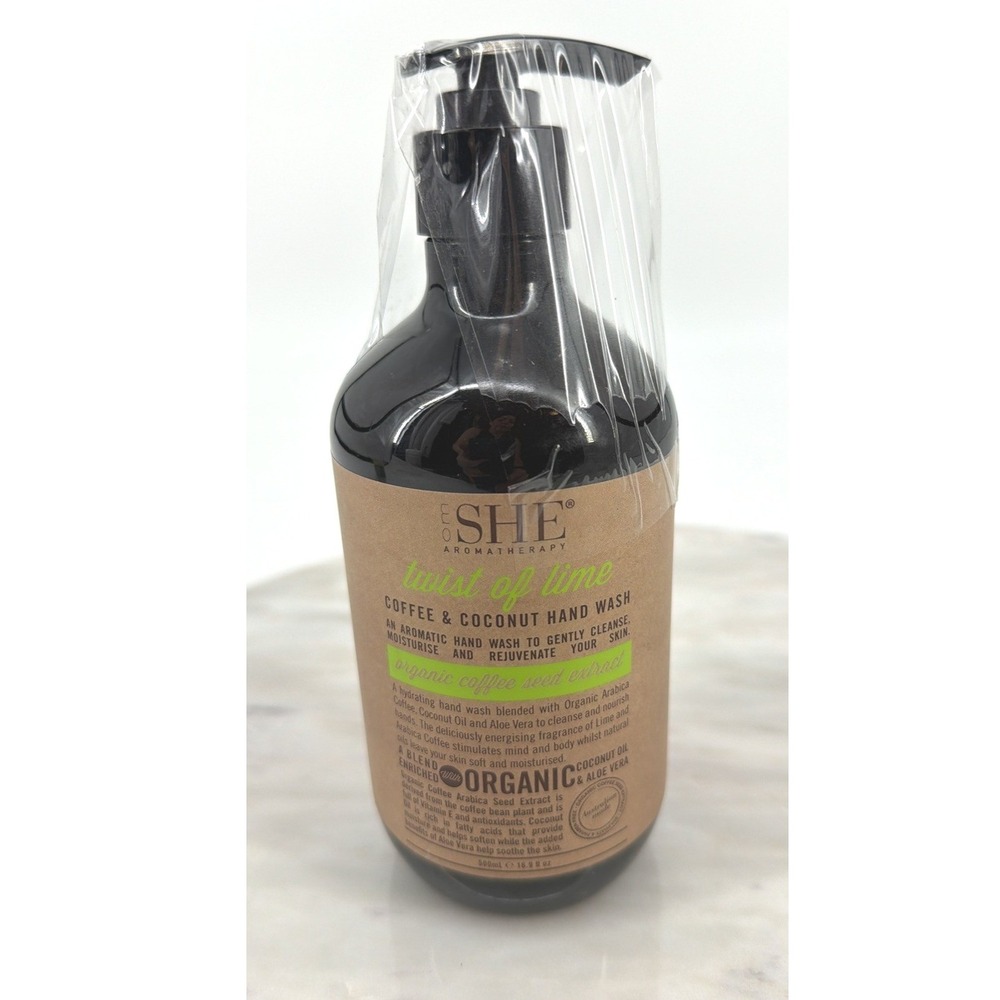 Om She Aromatherapy Coffee & Coconut Hand Wash Twist of Lime‎ 500ml 16.9 fl oz